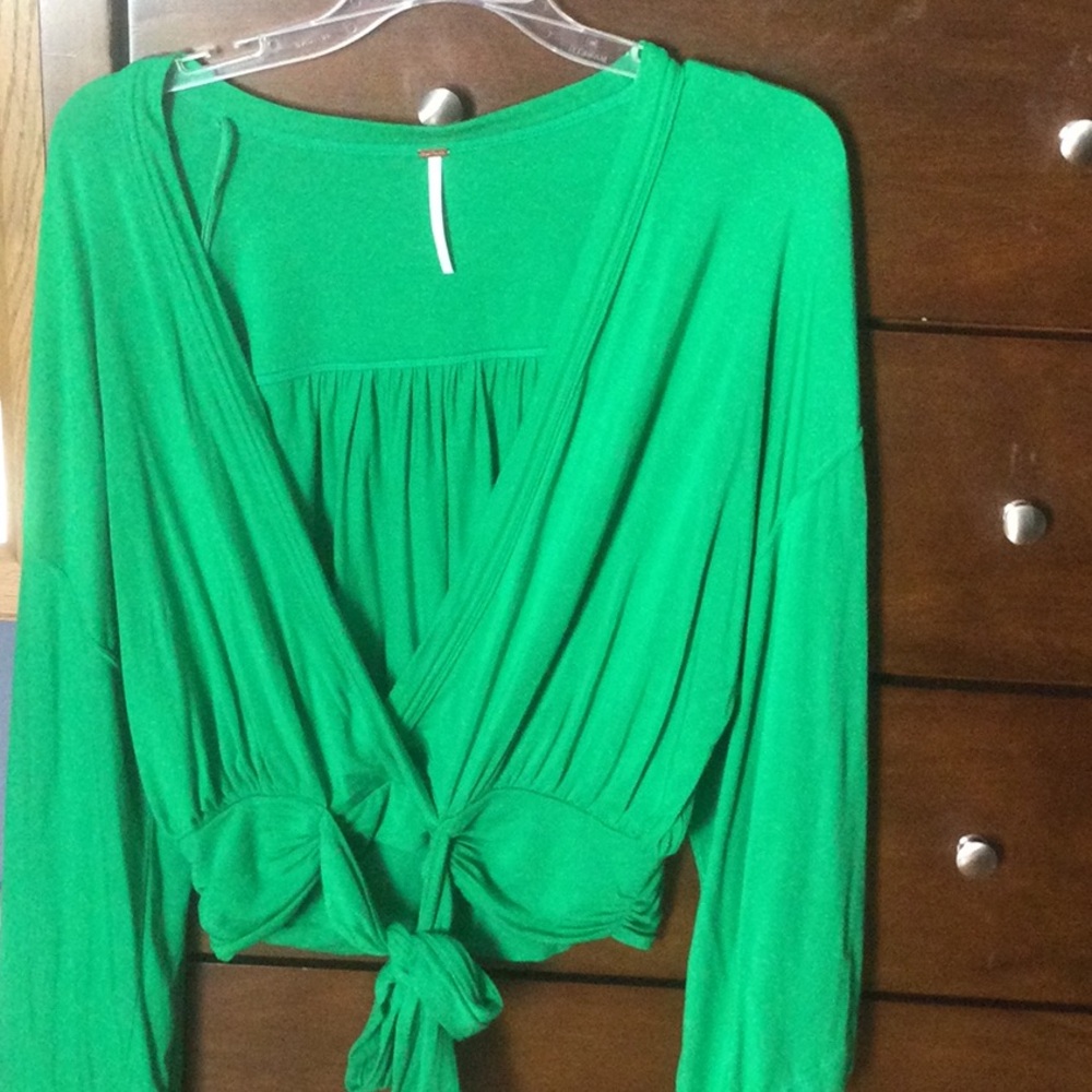Free People blouson green top